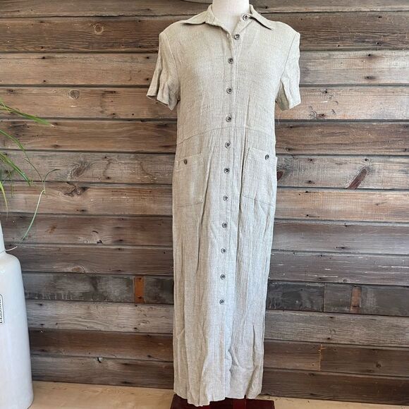 Vintage K.C. Spencer New York Button Down Maxi Dress Size 8 Petite - Picture 1 of 8
